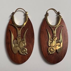 TAWAPA Bloodwood & Brass Ear Weights